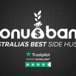 Logo of Bonusbank with the text below reading, Australia's best side hustle